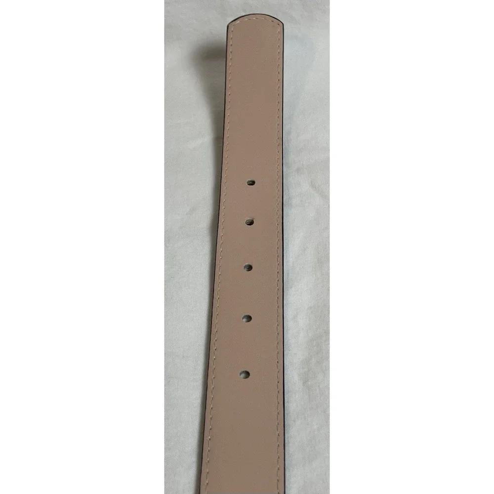 H&M Faux Phyton Leather Belt Women's Sz S/30 Gray Beige Gold Tone Buckle